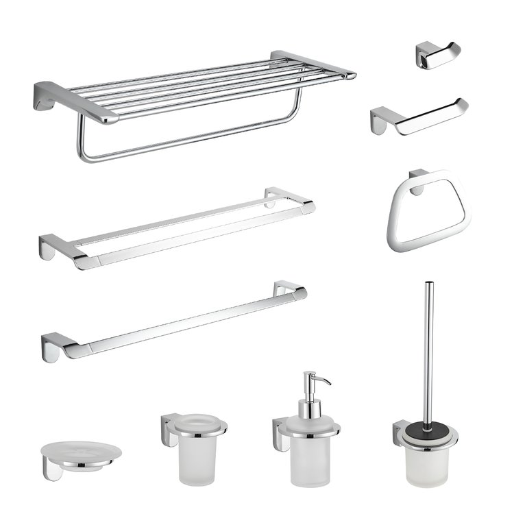 Matte Black Bathroom Accessories Square Sanitary Ware Bathroom Accessories