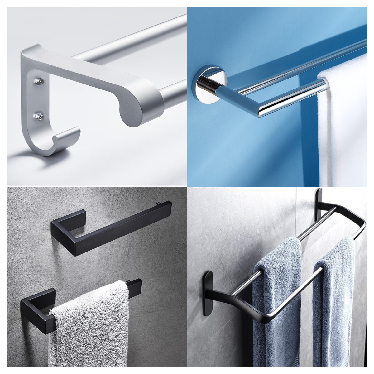 Square Design Wall Mounted Shower Hose Fitting Bathroom Accessories Set