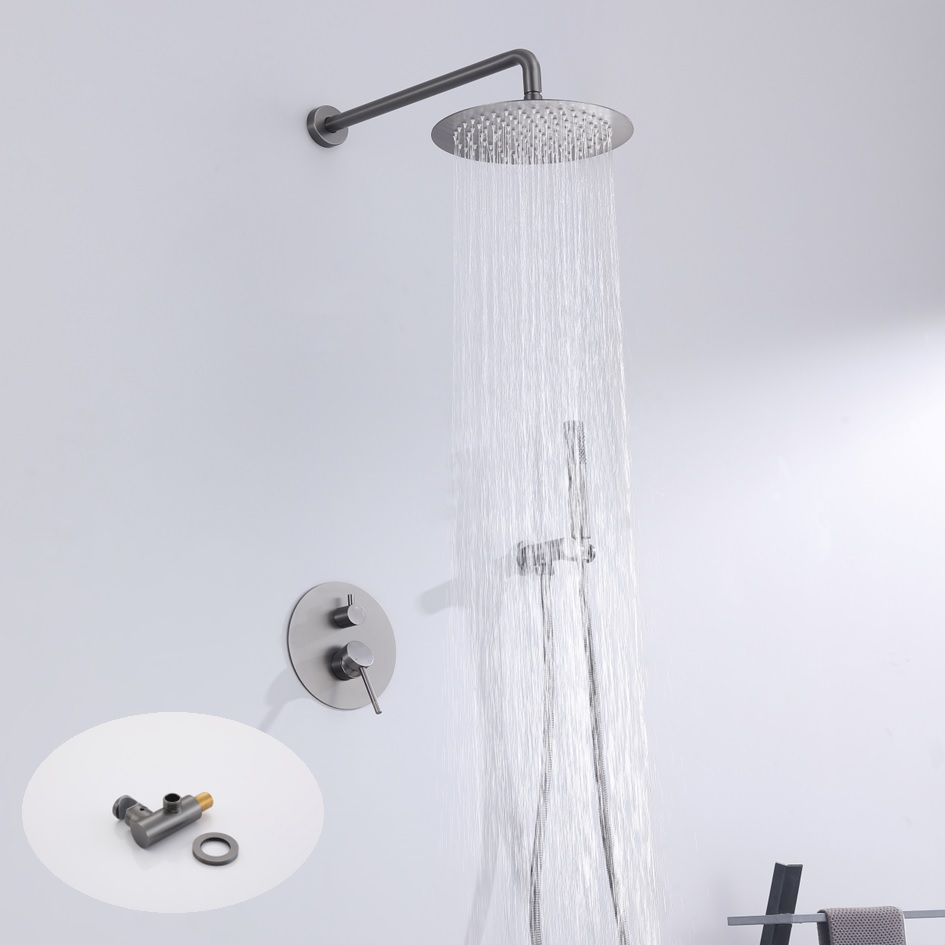 Luxury Shower Head Showerset Rain Black Copper Bathroom Shower Head Set