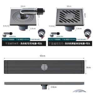 Premium 304 Stainless Steel Cast Iron Brass Shower Floor Bathroom Drain