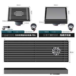 Cast Iron Bronze Round Square Sanitary Ware Bathroom Drain Floor Shower Drain