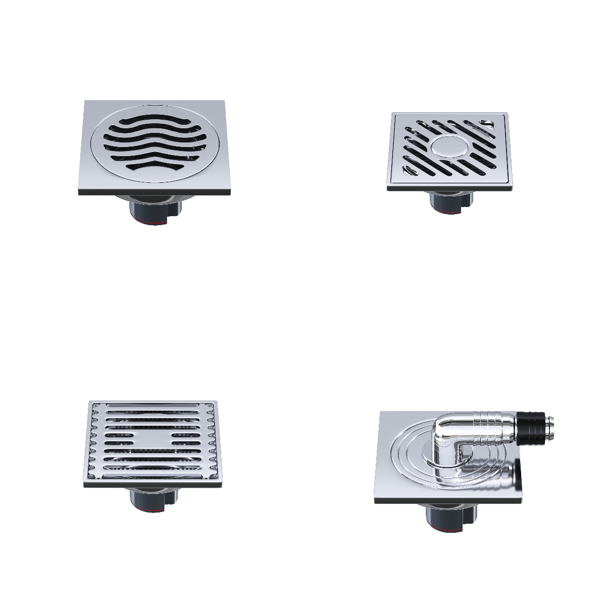 Bathroom Fitting Rectangle Tile Corner Water Cover Drainage Floor Drain