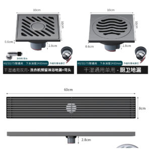 Stainless Steel Bathroom Garage Floor Shower Cover Water Drainage Floor Drain